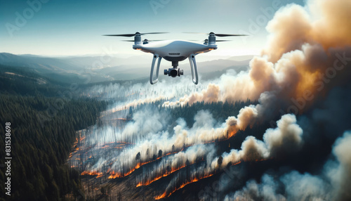 Drone Over Forest Fire