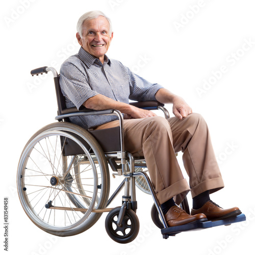 Elderly man in wheelchair