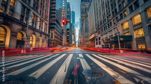 Financial District intersection in New York City 