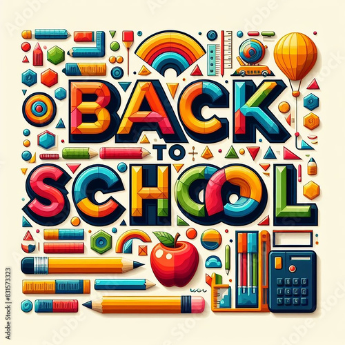 Back to school - text and shapes