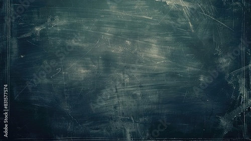 dark blackboard with a thin white border around the edges. The background is plain and blank, suitable for writing or drawing ,black Distressed Grunge wall background