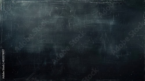 dark blackboard with a thin white border around the edges. The background is plain and blank, suitable for writing or drawing ,black Distressed Grunge wall background