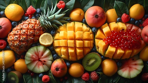 Vibrant Fruit Platter Showcasing a Creative Summer Arrangement