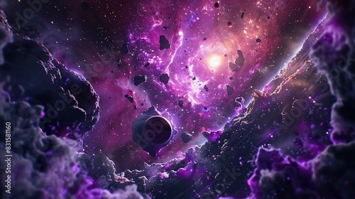 Space Banner Background: Stunning Galaxy with Planets