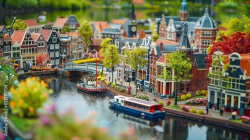 Hague, Netherlands - April 8, 2016: Madurodam, Holland miniature park and tourist attraction in Hague, Netherlands 