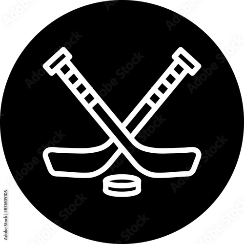 icehockey Line White Circle Black Icon Design
