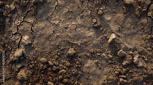 Texture of damp soil surface