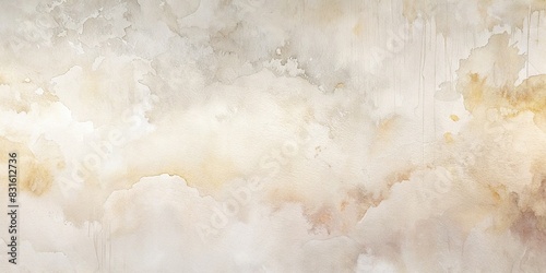 White Venetian plaster wall with watercolor texture