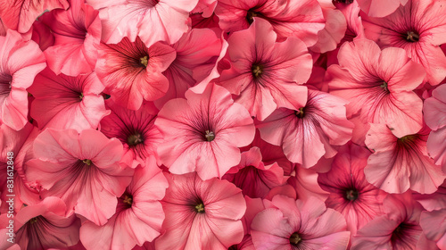 Beautiful pink geranium flowers background. A floral pattern with a closeup of blooming petunia flowers in the style of floral
