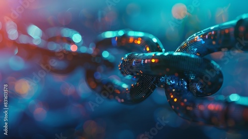 The functional intricacies of blockchain technology represented by numerous chains coiling around the globe shaping the future of supply chain management.