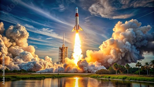 A powerful rocket taking off on March 24, 2021 for a space mission