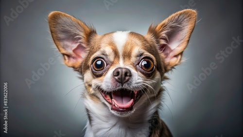 Funny chihuahua with silly expression, ideal for memes and caricatures