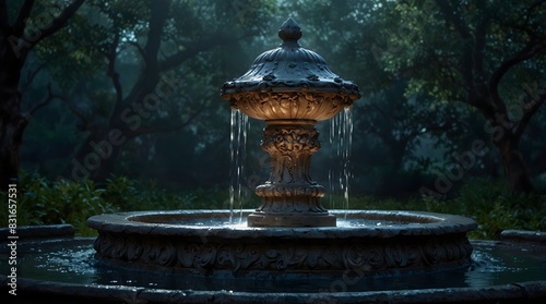 The legend of a cursed fountain rumored to hold the secrets of immortality ai_generated