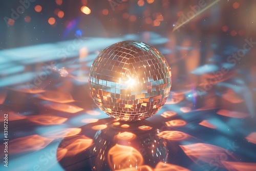Shimmering disco ball emoji with light reflections