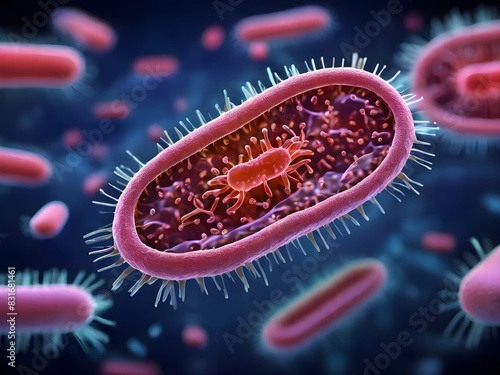 3d rendered illustration of a bacteria shape 