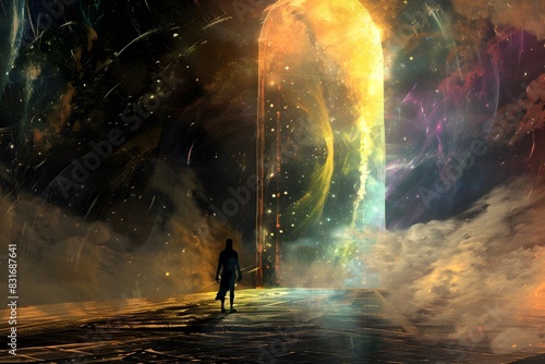 Dimensional Portal Unveiling Otherworldly Realms of Cosmic Mystery and