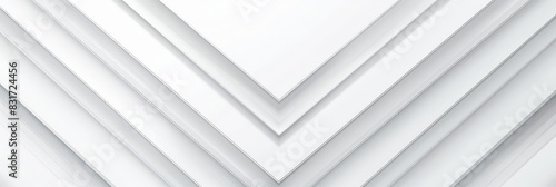 Abstract geometric layered white paper background with clean lines and subtle shadows creating a minimalist design 