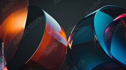 Sleek modernity meets colorful swirls in reflective surfaces