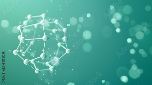 Mesmerizing Pentagonal Molecule Surrounded by Dotted Patterns on Serene Emerald Background