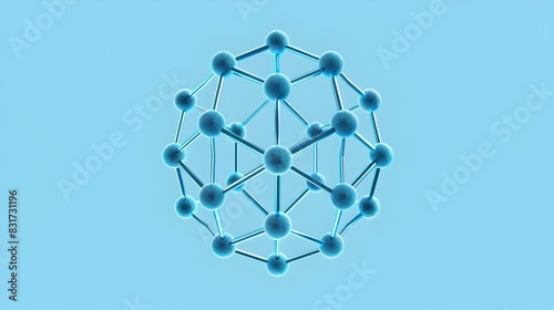 Stunning Pentagonal Molecular Structure in Serene Azure Backdrop