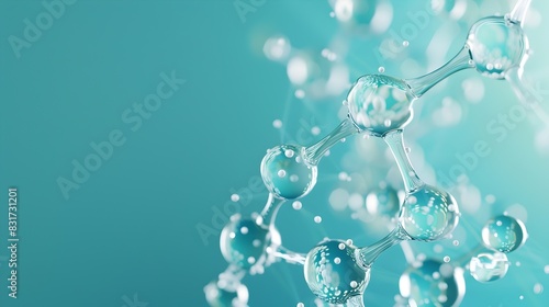 Captivating Pentagonal Molecule Adrift in a Soothing Azure Blue Dreamscape