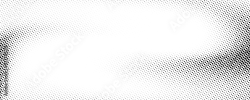 Grunge halftone gradient background. Faded grit noise texture. Black and white sandy gritty wallpaper. Retro pixelated backdrop. Anime or manga comic overlay. Vector graphic design textured halfton