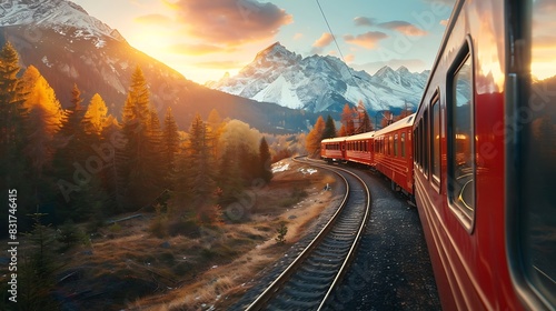 Man enjoying a scenic train ride, concept of travel and relaxation