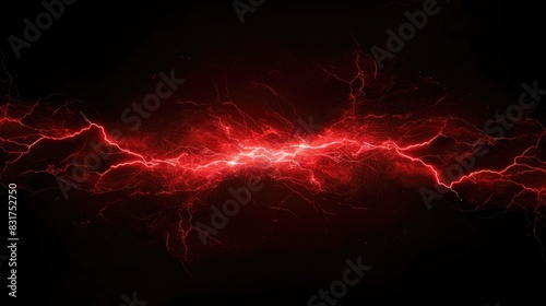 red lightning on black background 