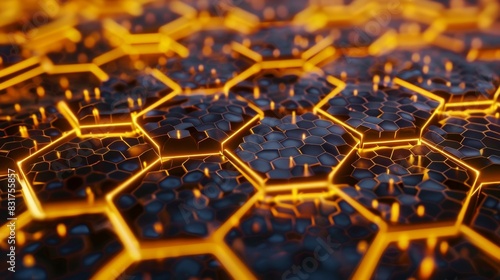 Each cell in the honeycomb represents a verified transaction forming an unalterable chain of data in a blockchain network.