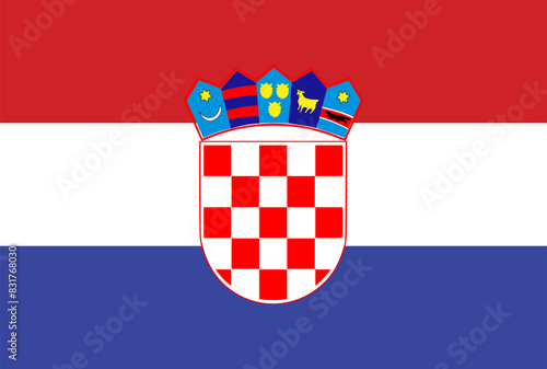 The flag of Croatia. Flag icon. Standard color. Vector illustration. 