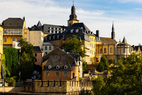 Beautiful cityscape view of Luxembourg city at summer day