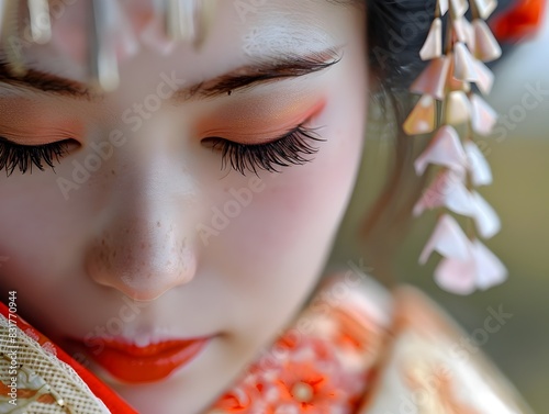 Meditative Gaze of a Devoted Geisha