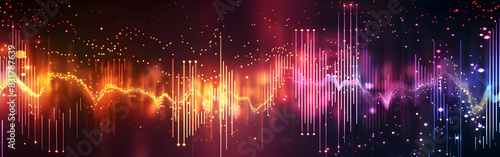 Sound wave . Dynamic vibration wallpaper. frequency modulation on the dark background 