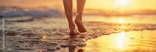 Experience a sense of calm and tranquility by strolling barefoot along the shoreline at sunset, soaking in the peaceful sea and the beauty of the golden hour. Allow yourself to relax and unwind