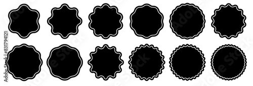 Set of vintage label and badges shape collections. Vector illustration. Black template for patch, insignias, overlay. 