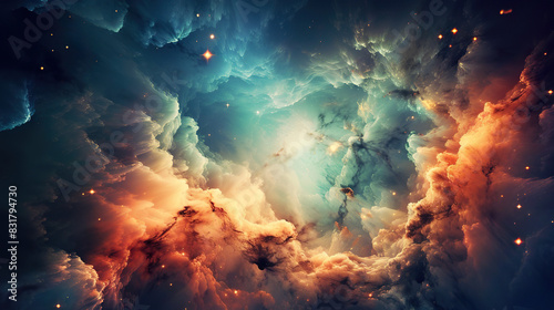 Starry Galaxy Scene Background: Heavenly Bodies