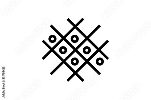 tic tac toe game silhouette vector illustration 