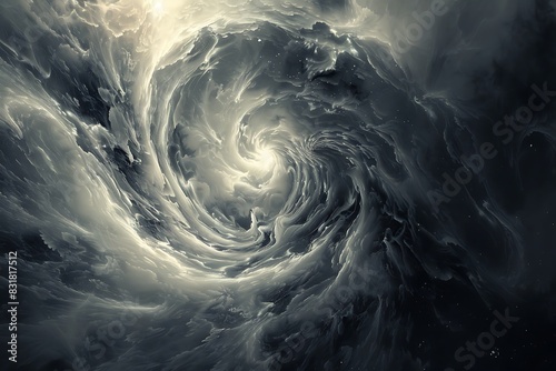 A swirling vortex of light and dark, symbolizing the duality of existence.