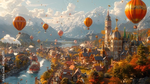 Oktoberfest Parade Float A Vibrant D Cartoon Homage to Bavarian Culture