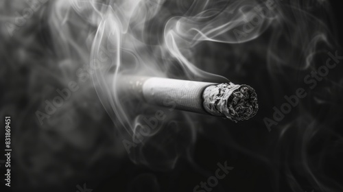 A person smoking a cigarette with visible smoke