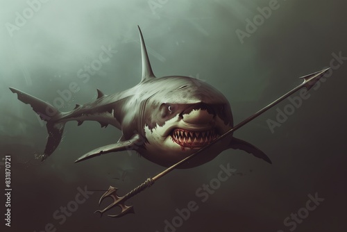 shark holding a trident