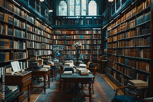 Room filled with shelves of various books