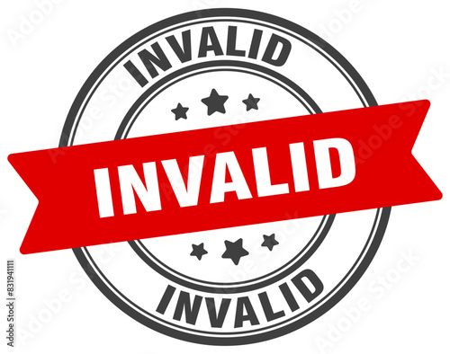 invalid stamp. invalid label on transparent background. round sign