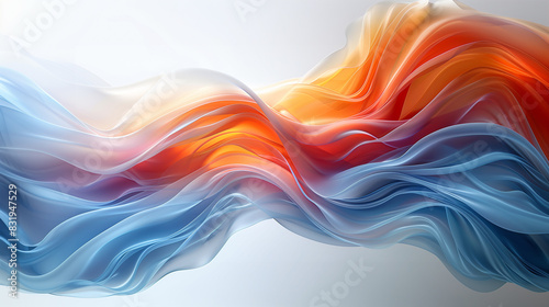 abstract painting of a wave of colored fluid