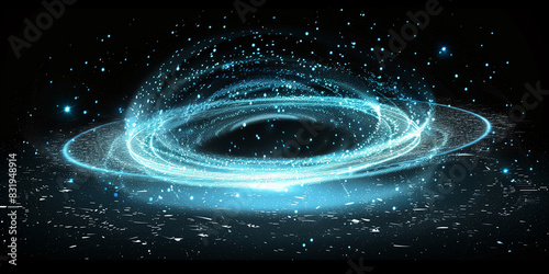 arafed image of a black hole with a blue light