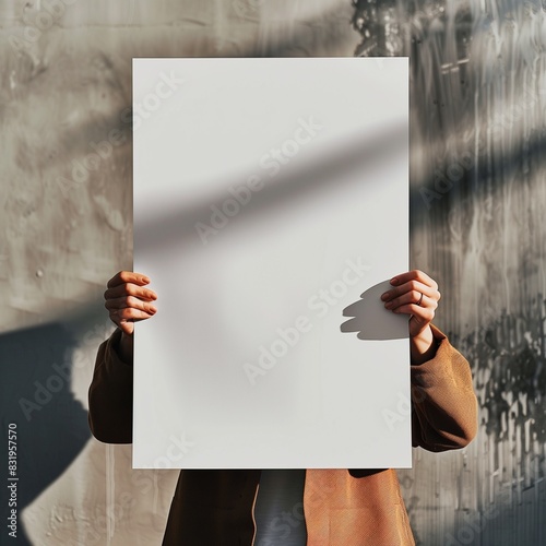 a1 blank poster mockup in hands