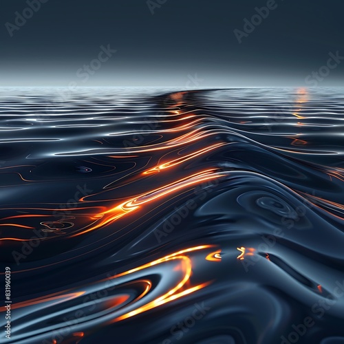 abstract wave ripples with luminous reflections, inviting contemplation and imagination.