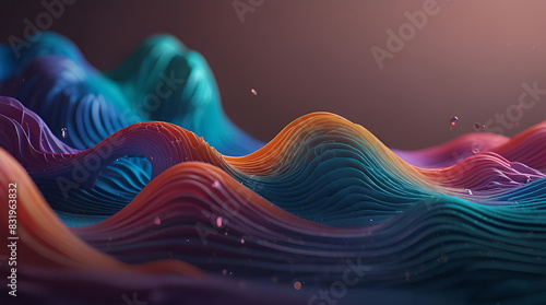 Colorful abstract 3d waves macro background