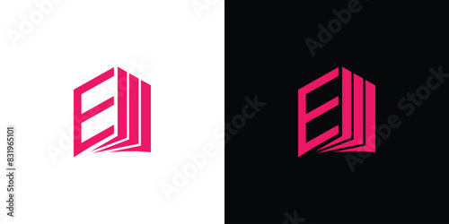 Unique and modern E book logo design