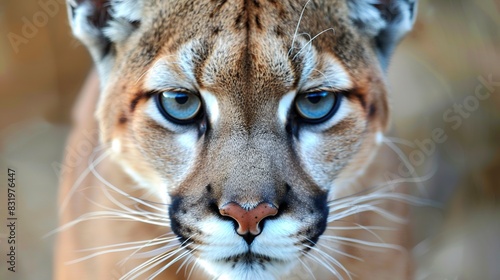Close up of a marvelous young cougar. Generative Ai